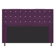 Cabeceira Estofada Dama 195 Cm King Size com Strass Roxo