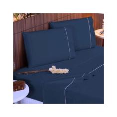 Jogo De Lençol Casal 3 Peças 400 Fios Com Elástico Toque de Seda Detal