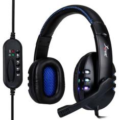Fone Headset Gamer Pc Headset Ps4 Ps3 Jogo E Chat Azul KP359 - SELECTA