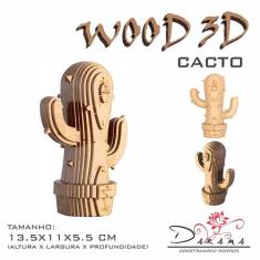 Quebra Cabeça 3D Cacto Decoração Ornamento Enfeite - Indústria Fenix