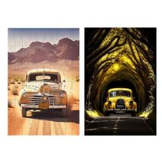 Kit 4 Quebra-Cabeças Atividades Carros Irados 40 Peças - Coleção Tea