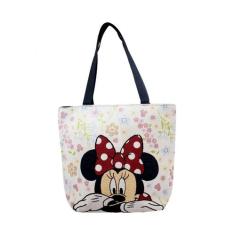 Bolsa Tote Flores Rosto Minnie Disney