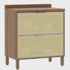 Balcão Cozinha 80 Cm 2 Gavetõs Reflecta Bronze Lari Luciane Móveis