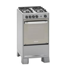 Fogão de Piso 4 Bocas Gás Suggar FGISL410PRIX Mesa Inox Acendimento Automático Prata Bivolt