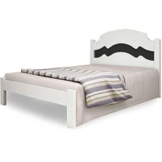 Cama Casal Iris 100 Mdf Brilho/preto Flex Brilho C/Preto