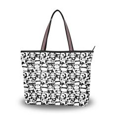 Bolsa de ombro My Daily feminina com desenho de panda fofo, Multi, Medium