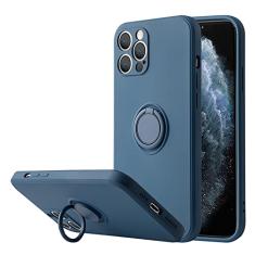 Capa de telefone com suporte de anel de silicone líquido quadrado para iPhone 13 11 12 14Pro Max XS Max XR X 15Plus 11 Pro Capa magnética à prova de choque, T2, para iPhone 14 Pro