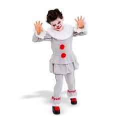 Fantasia Palhaço It Infantil Circo Macabro Assassino Assustador Cosplay Pennywise Festa Halloween Medo Terror Dia das Br