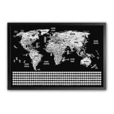 Mapa Mundi De Raspar Raspadinha Bandeiras 73X50 Com Moldura - Los Quad
