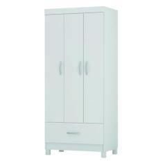 Guarda Roupas Solteiro 3 Portas 1 Gaveta Branco Prince Demóbile, Branc