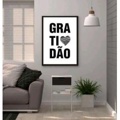 Quadro Decorativo Gratidão Minimalista 45X34Cm - Quadros On-Line