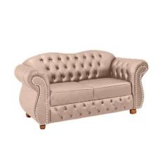 Sofá Chesterfield Merlo 2 Lugares 2,30 - Veludo Rosê / Decoração, rece
