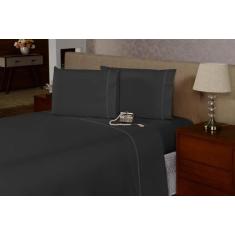 Jogo de Lençol Casal 40cm 4 Pçs Ponto Palito Percal Flex 400 Fios Toqu