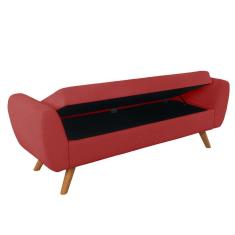 Recamier Bau Italia 1,60m Suede Vermelho - Inova Decor
