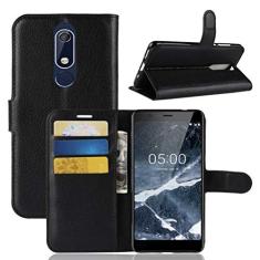 Capa para NOKIA 5.1 carteira de couro com suporte flip capa para NOKIA 5.1 capa de proteção de telefone A capa com design de compartimento para cartão