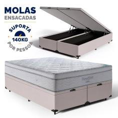 Cama Box Baú com Colchão de Molas Ensacadas D33 Pillow In Ortobom Freedom Queen 158cm