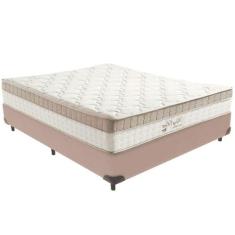 Cama Box Bege E Colchão King Best Molas Ensacadas Casal 138x188x33 Anj