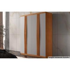 Guarda Roupa Solteiro 4 Portas E 2 Gavetas Grécia Naturale-off White Rufato