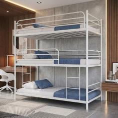 Treliche de Solteiro em Ferro Jack - Camas & Beliches, branco