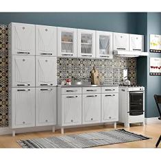 Cozinha Completa 14 Portas 2 Gavetas 3 Vidros Star New Telasul Branco