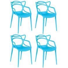 Kit 4 Cadeiras Allegra - Azul - Magazine Decor