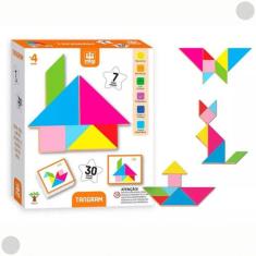 Quebra-Cabeça Pedagógico Didático Tangram Geométrico Em Madeira 0447 -