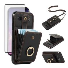 Asuwish Capa de celular para Samsung Galaxy S10 carteira com protetor de tela de vidro temperado e alça transversal anel suporte RFID suporte para cartão de crédito S 10 Edge 10S GS10 X10 mulheres