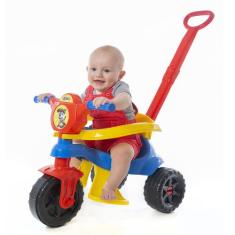 Triciclo Infantil Passeio Patrulha Menino Canina Empurrador - Kendy Br