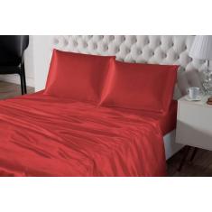 Kit lençol de seda 4 peças casal queen cetim cores váriadas - BruceBab