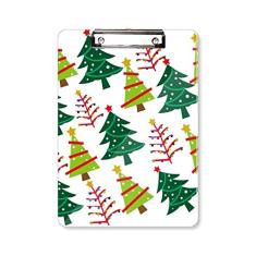 Quadro de prancheta com ilustração verde e árvore de Natal A4