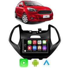 Kit Multimidia Android Ford Ka 2015-2017 7 Pol Carplay GPS Youtube - E