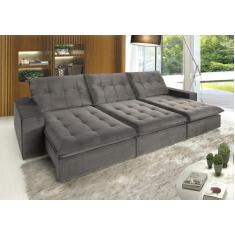 Sofá Retrátil e Reclinável 3 Lugares Petra Espresso Móveis