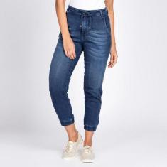 Calça Jogger Jeans Moletom Elástico Barra - Bloom, 48