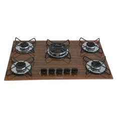 Fogão Cooktop Gás 5 Bocas Chama Tripla 127v/220v Madeira - Chamalar, M