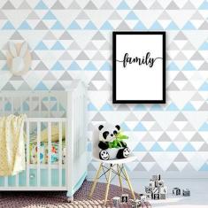 Quadro Decorativo Palavra Family 45x34Cm Moldura Preta - Quadros On-Li