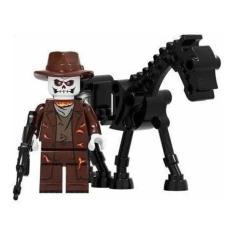Boneco Blocos Montar Motoqueiro Fantasma Cavaleiro Intocável