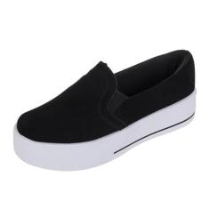 Tênis Slip On Feminino Casual Confortável Básico Bellinda Shoes, Preto