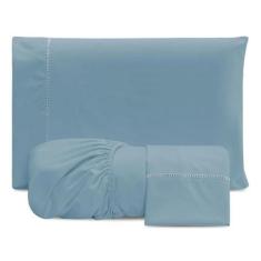 Jogo Lençol King Size 3 Pçs Cama Box Algodão Percal 200 Fios - RT ENXO