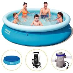 Piscina Inflável 3.700 Litros + Filtro + Capa + Bomba - Bestway, 220