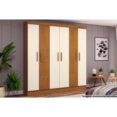 Guarda Roupa Casal 6 Portas e 2 Gavetas Briz B73 Nature/Off White - Henn