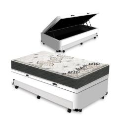 Cama Box Baú e Auxiliar Solteiro Colchão de Espuma D33 Gazin Iso 3000 