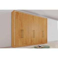 Guarda Roupa Casal Argos Peroba 6 Portas de Bater 6 Gavetas MDF Europa