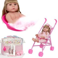 Boneca Reborn Abigail Pagão Rosa Carrinho Envio Imediato - Cegonha Reb