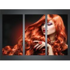 Quadro Decorativo Cabeleireira Salão De Beleza Maquiagem Manicure Com 