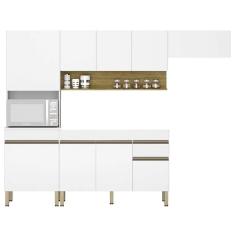 Armário De Cozinha 4 Peças Balcão Sem Tampo 150cm Lina14 Z06 Supremo/freijó - Mpozenato