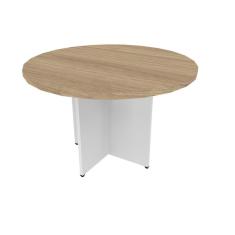 Mesa De Jantar Redonda Anne Bramov Móveis Branco/carvalho