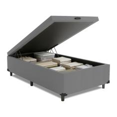 Cama Box com Baú 0,79 com 41cm de Altura Prince Cinza