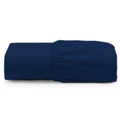 Lençol Unique Avulso de Baixo Queen com Elástico Micro Percal 400 Fios - Azul Marinho