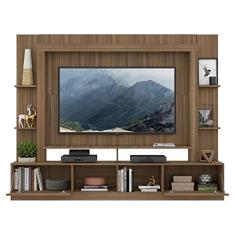 Rack c/Painel e Suporte Tv 65" Portas c/Espelho Oslo Multimóveis Madeirado