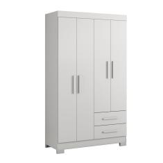 Guarda-Roupa com 4 Portas e 2 Gavetas Branco com Rosa NT5005 Notável Móveis